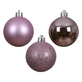 Decoris Shatterproof Baubles Box of 10 Pieces 6cm - Lilac Breeze,